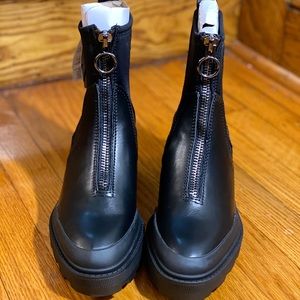 Z A R A Chunky heeled zip boots